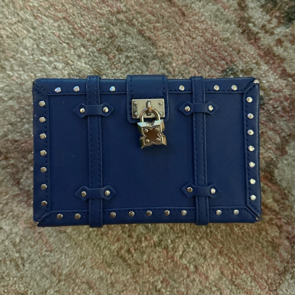 BCBG Blue Studded Clutch